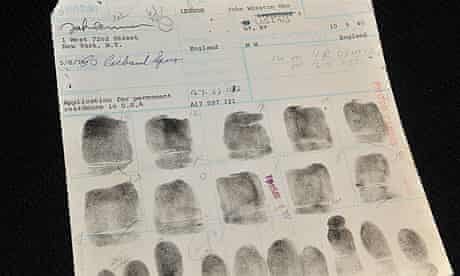 John Lennon fingerprint card