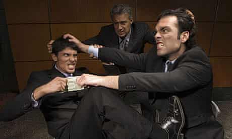 Businessmen arguing over money