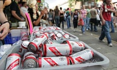 Red Stripe beer on sale at the Notting Hill Carnival
