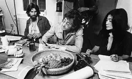George Harrison, John Lennon and Yoko Ono