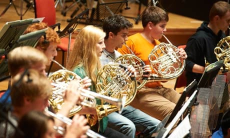 Child's play … members of the National Youth Orchestra rehearse.