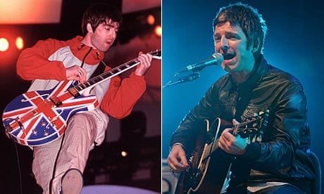 Noel Gallagher in 1995 and 2010