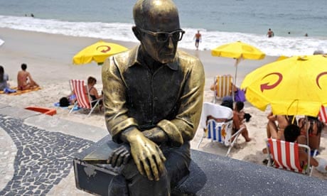 Inner vision … the statue of Carlos Drummond de Andrade on the seafront in Rio de Janeiro, Brazil.