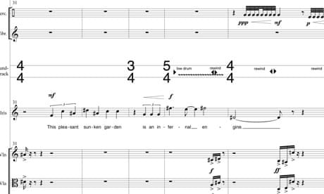 Detail from Michel van der Aa's score of the The Sunken Garden, premiering at ENO April 2013. 