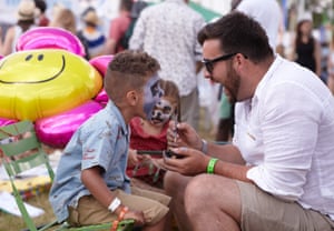 WOMAD: Teddy Keen (5) from Stroud and Kristian Gourley (27) from Dublin