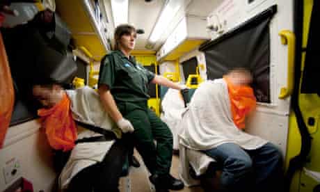 Paramedic Antonia Gissing in the booze bus.