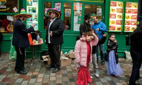 Orthodox Jews in Street in the Marais