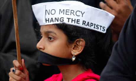 An Indian girl at a protest in Bangalore yesterday