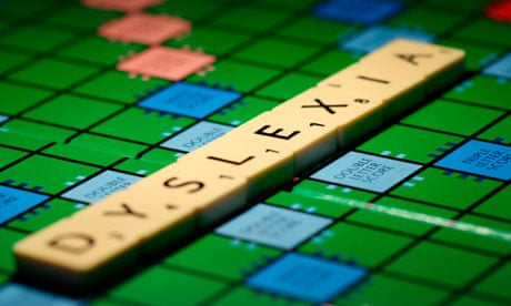Scrabble board showing word dyslexia