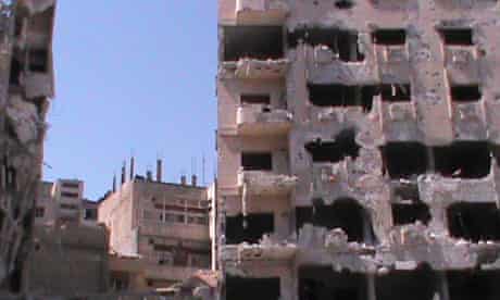 Damaged building in Homs