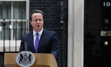 David Cameron speaking to the media outside 10 Downing Street