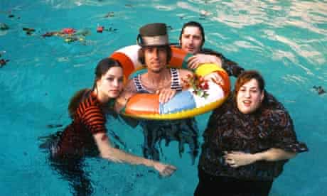 The Mamas and Papas in a pool