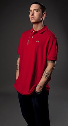 Eminem wearing red polo shirt