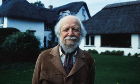 Author William Golding in front of his home, 1983