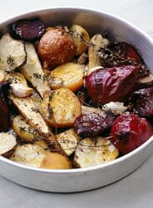 Roasted roots with horseradish