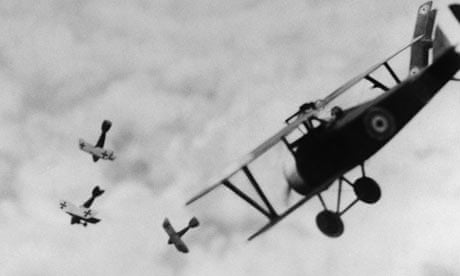 WWI British Bi-Plane Fighting Germans