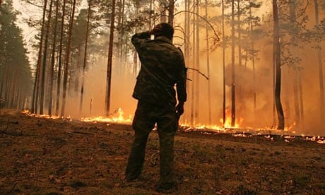 Forest fires rage in Russia