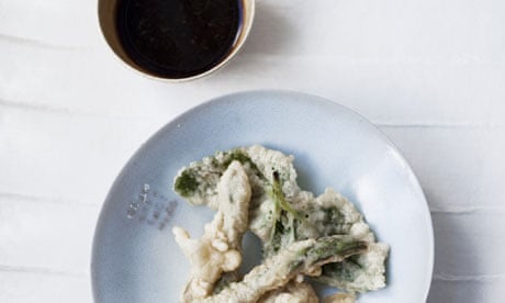 Asparagus and broad bean tempura