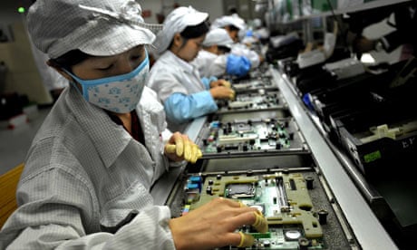 Foxconn factory workers in Shenzhen