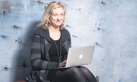 Carole Cadwalladr with her laptop