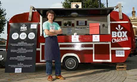 Giles Smith of Box Chicken next to his van