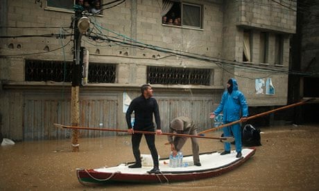 Rescue workers in the Gaza Strip