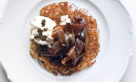 nigel slater parsnip rosti with onion and goats curd