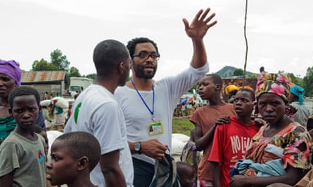 Chiwetel Ejiofor at Oxfam DRC camp