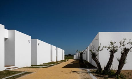 The distinctive cubes of eco hotel Ecorkhotel, Alentejo, Portugal