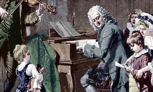 Johann Sebastian Bach at clavichord
