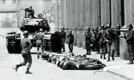 Chilean troops make arrests during the military coup
