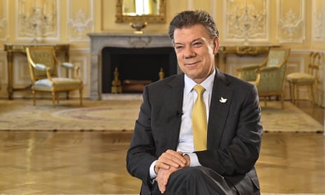 Man on a mission: Juan Manuel Santos in Bogotá before setting out on a tour of six European capitals