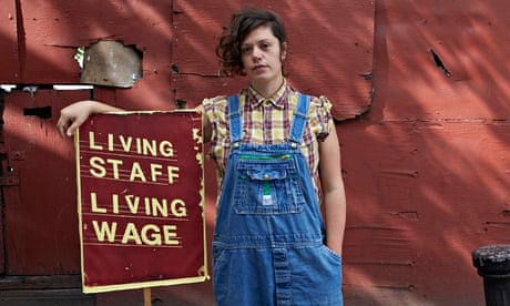 Nia Hughes, who is fighting for a living wage at the Brixton Ritzy cinema in London.