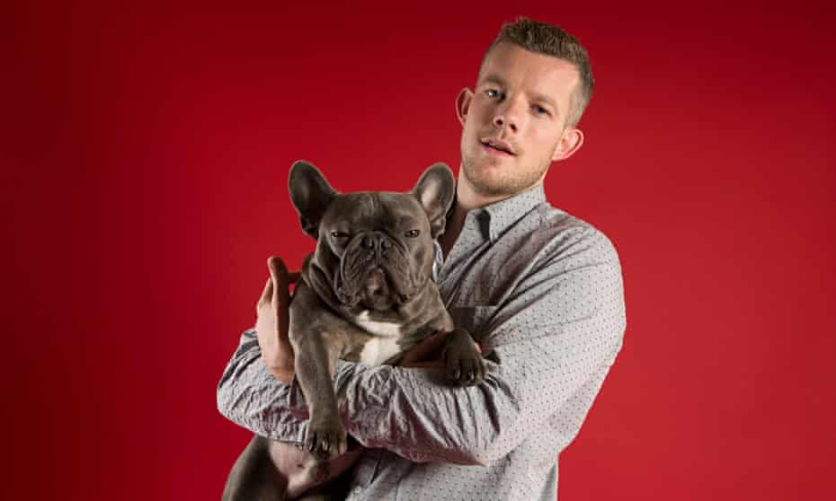 Bulked up: Russell Tovey and his bulldog Rocky, photographed in north London last month.   