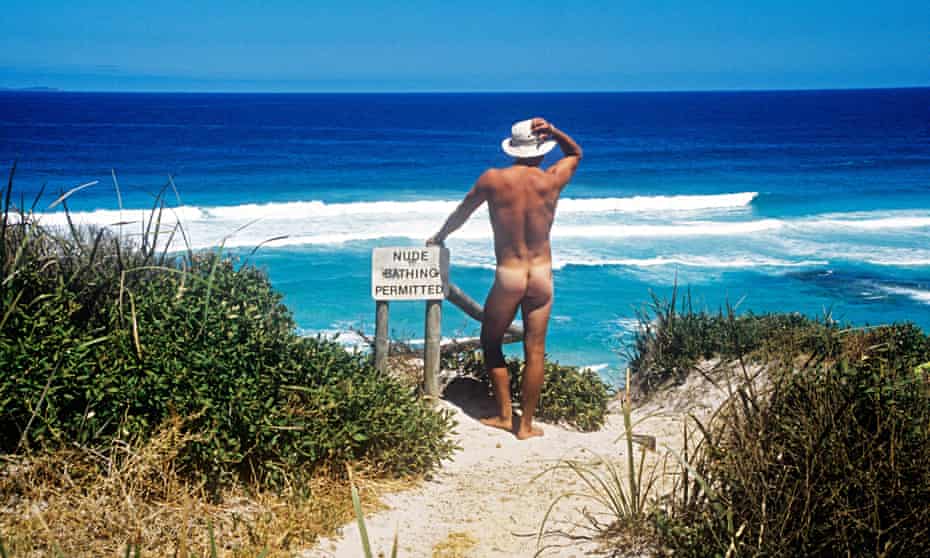 ‘Living the anti-textile dream’: a nudist beach in Australia.