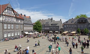 Room to spare: the cobbled market square of the pretty central German town, Goslar, one of many town