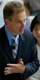 Tony Blair on a visit to Beijing University