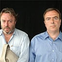 Christopher (left) and Peter Hitchens at the Hay festival. Photograph: David Levene