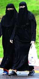 Muslim women in Blackburn wearing the Niqab