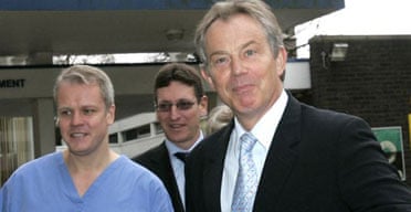 Tony Blair on a visit to the London Chest Hospital on January 5 2006. Photograph: Kirsty Wigglesworth/AP.