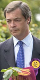 Nigel Farage canvessing for Ukip in Bromley in June 2006. Photograph: Martin Argles.