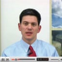 David Miliband, the environment secretary, launches the climate change bill with a video on YouTube, March 13 2007.