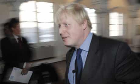 Boris Johnson launching his transport manifesto in London on March 3 2008. Photograph: Ray Tang/Rex Features
