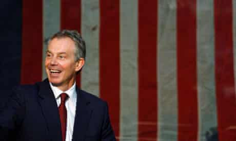 Tony Blair in front of the American flag on November 27 2007. Photograph: Chip Somodevilla/Getty Images