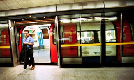 A Jubilee line tube train at Southwark station on the London Underground. Photograph: David Sillitoe
