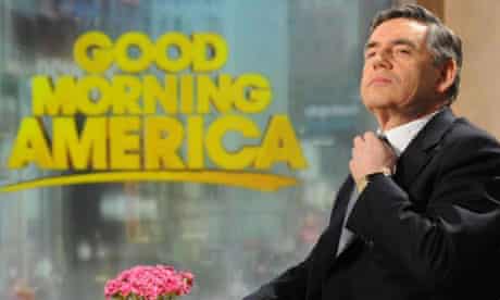 Gordon Brown on the set of Good Morning America in New York on April 16 2008. Photograph: Stefan Rousseau/PA Wire