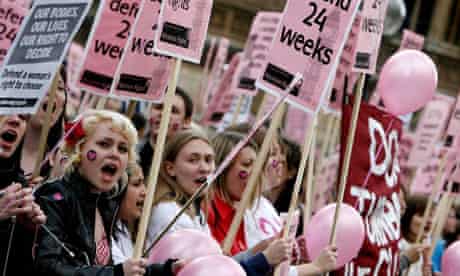 Protesters outside the House of Commons on May 20 2008 as MPs prepare to vote on whether to shorton the abortion time limit. Photograph: Cate Gillon/Getty Images