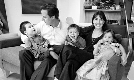 Photo de David Cameron  & son  fils  Arthur Elwen Cameron