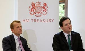 George Osborne and David Laws sit together during today's press conference at the Treasury