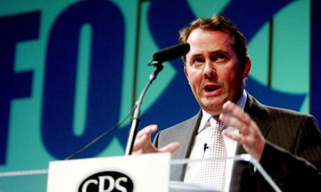 Liam Fox speaks during the Tory leadership campaign in 2005